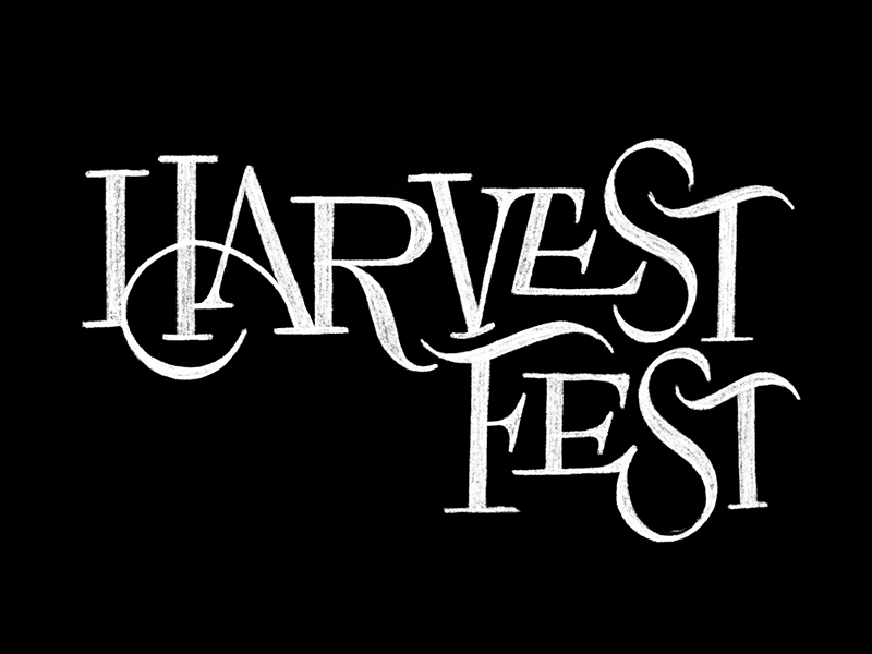 Harvest Fest Stacked 01 classic concept fest harvest lettering logo logotype type vintage wip