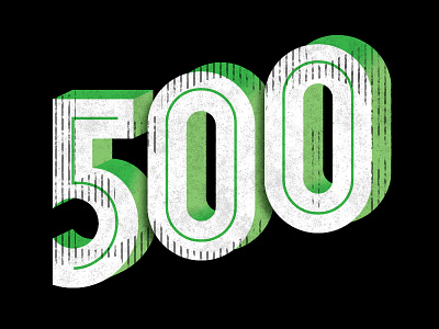 500 Followers! 500 block inline lettering numbers numerals sans serif
