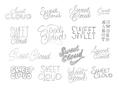 Sweet Cloud Ice Cream Sketches brand and identity cloud handlettering ice cream lettering logo design sketch sweet wip