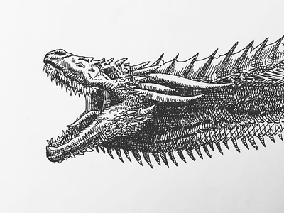Dragon dragon dragon illustration drogon game of thrones illustration ink drawing inktober