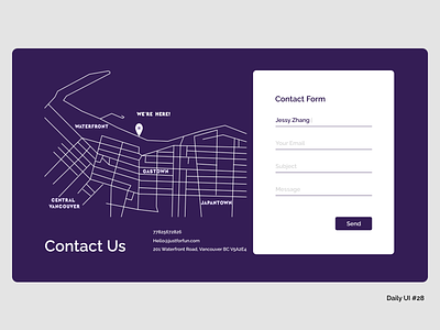 Web Contact Form #28 branding contact form contact page contact us dailyui graphic mockup ui uxdesign web webdesign website