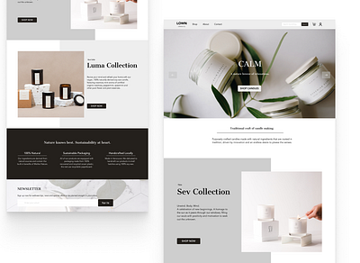 Candle Shop Home Page Design ecommerce ecommerce design homepage ui visualdesign webdesign