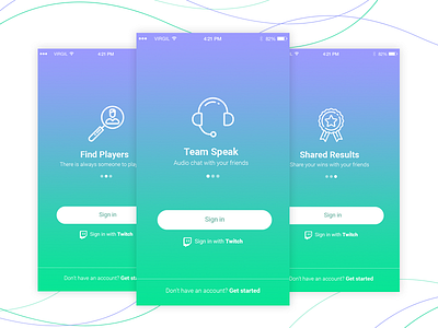 Onboarding GG Talk app chat gamer onboarding talk ui