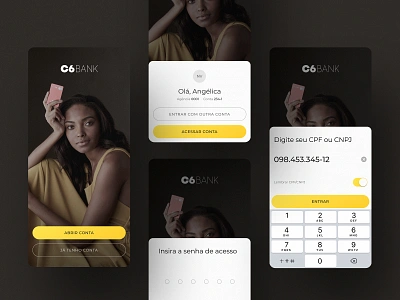 C6 Bank - Login screens app bank c6 finance login ui ux