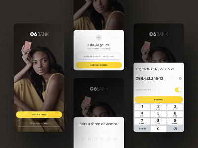 C6 Bank - Login screens