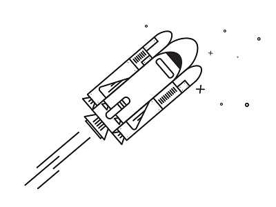 SPACE illustration nasa outline rocket space stars stroke