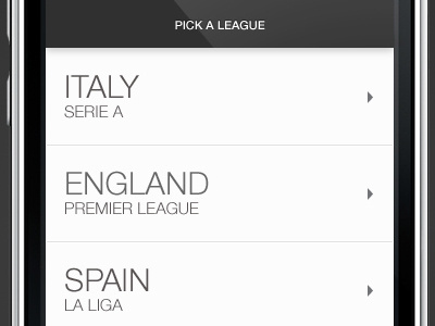 Livescore iPhone app app clean european football iphone livescore minimalism soccer