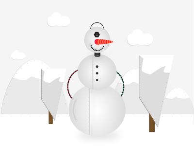 SnowBOT fun illustration robot snowman tech