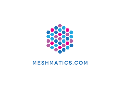 Meshmatics branding bright flat geometric hexagon logo mega mega inc pattern startup technology