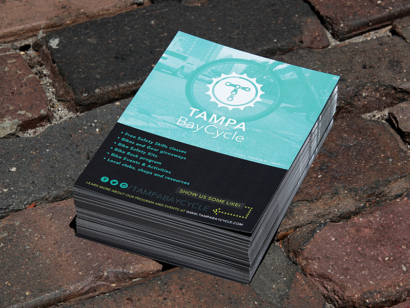 Tampa BayCycle Flyer mega branding bicycle print biking community flyer mega inc