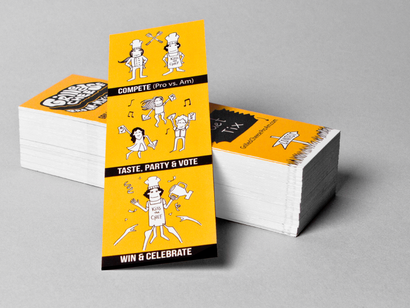 Grilled Cheese ProAm mega mega inc branding print bookmark community event illustration character promotional