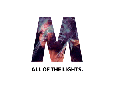 MEGA M: All Of The Lights. font holiday kanye west letter m mega mega inc type