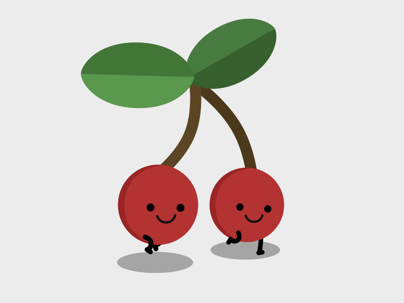 Cherry Pals animation characters cherries cute fruit mograph motion design rubberhouse