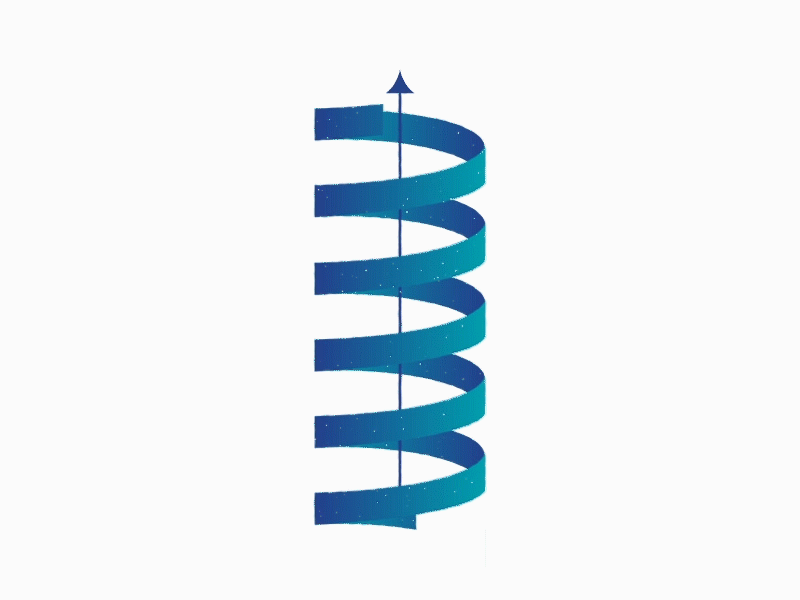 Spiraling animated arrow gradient motion graphics spinning spiral