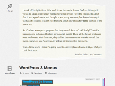WordPress Post Format - Aside aside web design wordpress