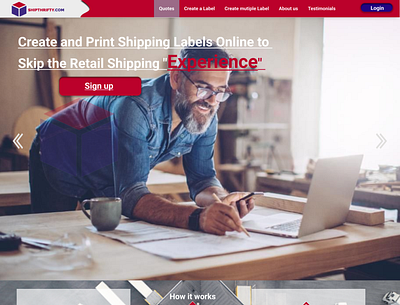 Re-design of landing page of shipthrifty.com