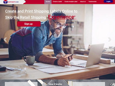 Re-design of landing page of shipthrifty.com