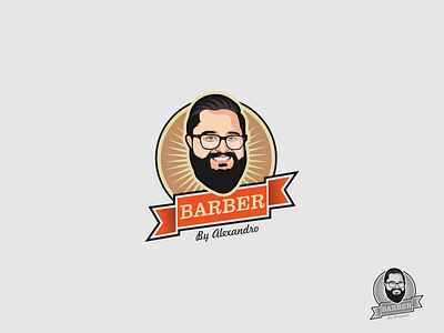 Character Barber Logo With Vintage Style badge logo characterdesign design logo vintagelogo