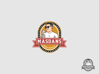 Character Podcast Logo With Vintage Style badge logo characterdesign design vintagelogo