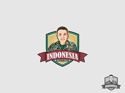 Indonesian military badge logo with character badge logo characterdesign vintagelogo