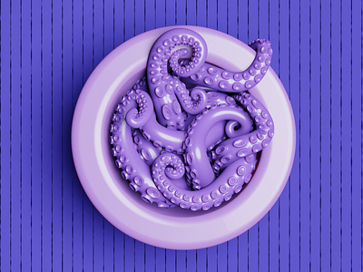 Delicious! 3d blender illustration japanese octopus tentacle