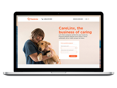 CareLinx care desktop ui ux web website