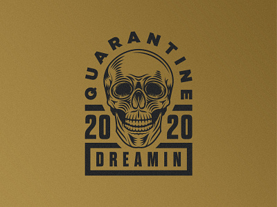 Quarantine 2020 badge brand branding illustration lines print quarantine skull typogaphy vector