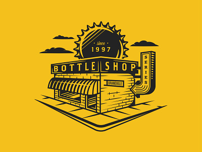 Bottle Shop Illustration Concept beer bottle brand branding building illustration michigan series shop vector