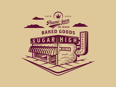 Sugar High Collective_01 baked brand edible illustration marijuana michigan pot store vector