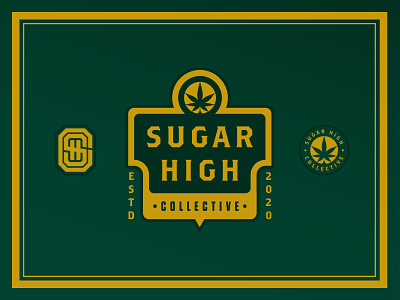 Sugar High Collective_03 baked branding illustration leaf marijuana monogram patch pot typography
