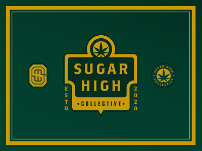 Sugar High Collective_03 baked branding illustration leaf marijuana monogram patch pot typography