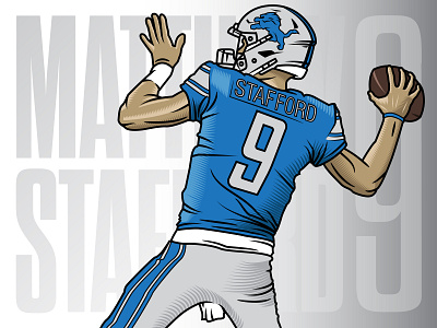 Matt Stafford detroit football illustration lions nfl vector