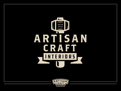 Artisan Craft | 02 badge brand branding building craft illustraion logo mallet vector woodwork