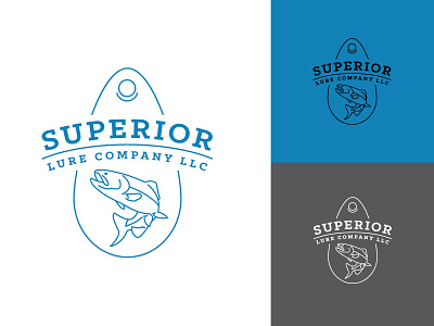 Superior Lure Company brand concept fish fishing illustration logo lure mark mockup superior trout