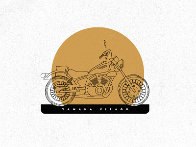 '96 Yamaha Virago bike illustration line motorcycle rebound virago yamaha