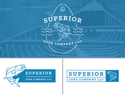 Superior Lure Company Alternates brand fish icon logo lure mark mockup superior trout water