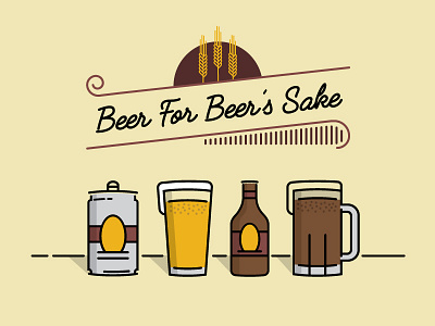 Beer for Beer's Sake beer bottle can illustration lines mug pint porter wheat