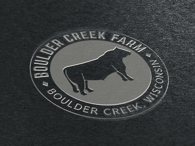 Boulder Creek Emboss Mockup badge brand cow emboss illustration logo mark mockup wip