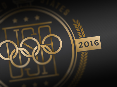 Teaser 2016 badge gold illustration mockup olympics rio united states usa