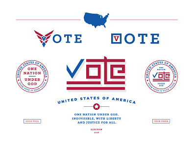 Your vote is your voice. badge eagle election flag mark president united states vote