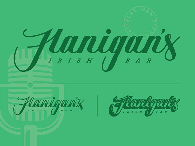 Flanigans Script (WIP) bar brand concept illustration irish script