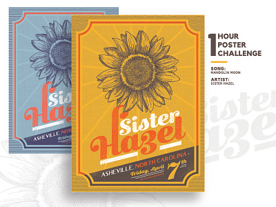 1 Hour Challenge || Sister Hazel band gig poster illustration poster sister hazel sunflower