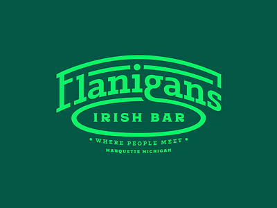 Flanny's bar brand concept irish logo mark word mark