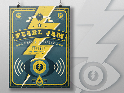 Pearl Jam (See attached images) detail gig poster illustration lightning mockup pearl jam typography