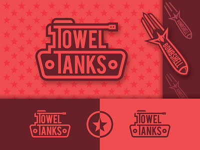 Towel Tanks bomb brand illustration logo mark sticker tank towel typography