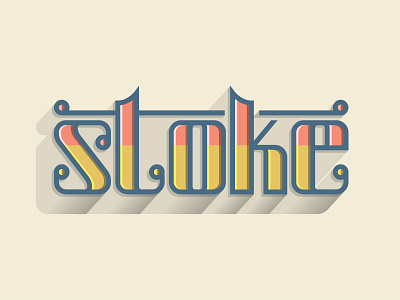 Stoke 3d illustration lettering shadow typography