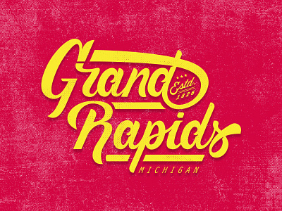 Grand Rapids Script brush pen calligraphy grand rapids lettering lockup michigan script typography
