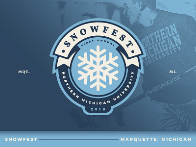 Snowfest Badge 2 WIP badge illustration michigan patch snow snowfest