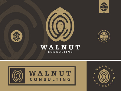 Walnut Consulting brand icon illustration logo mark monogram walnut wc
