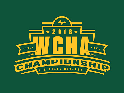 WCHA Championship mark (WIP) badge hockey illustration logo michigan patch wip